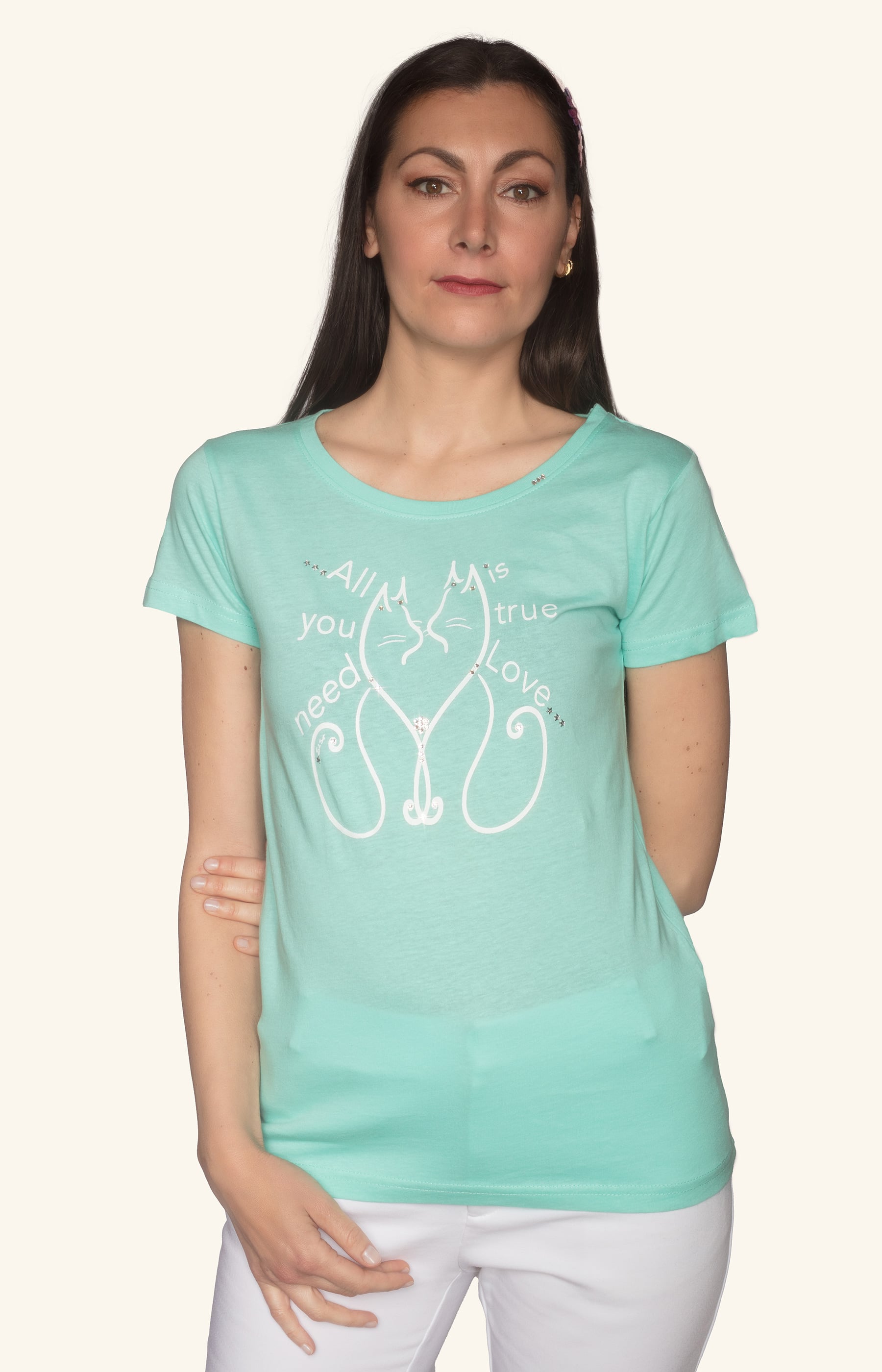 t-shirt-manica-corta-mint-gatto