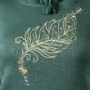 forest green fleece sweatshirt detail glow