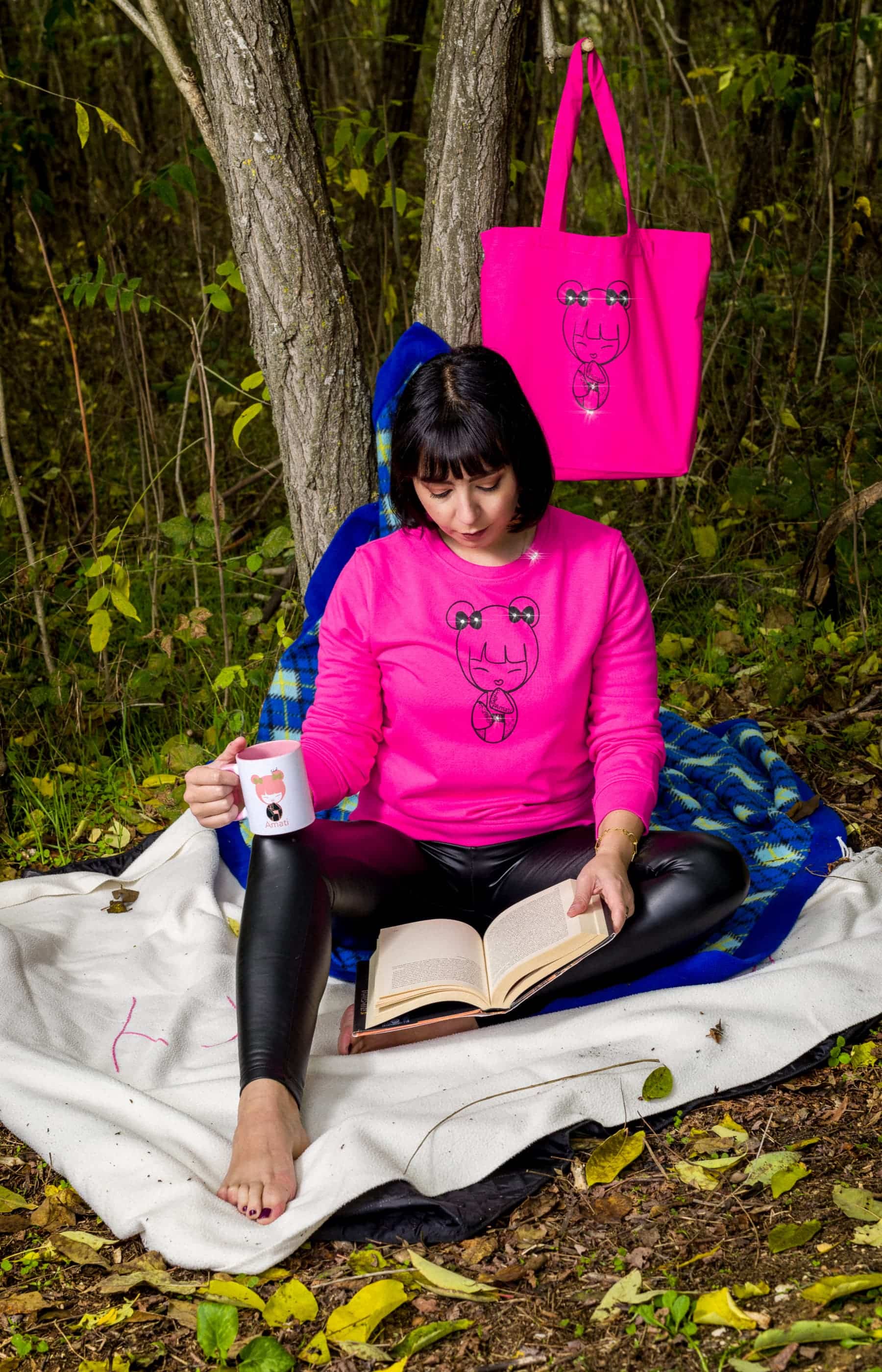 magenta kokeshi amati crewneck sweatshirt