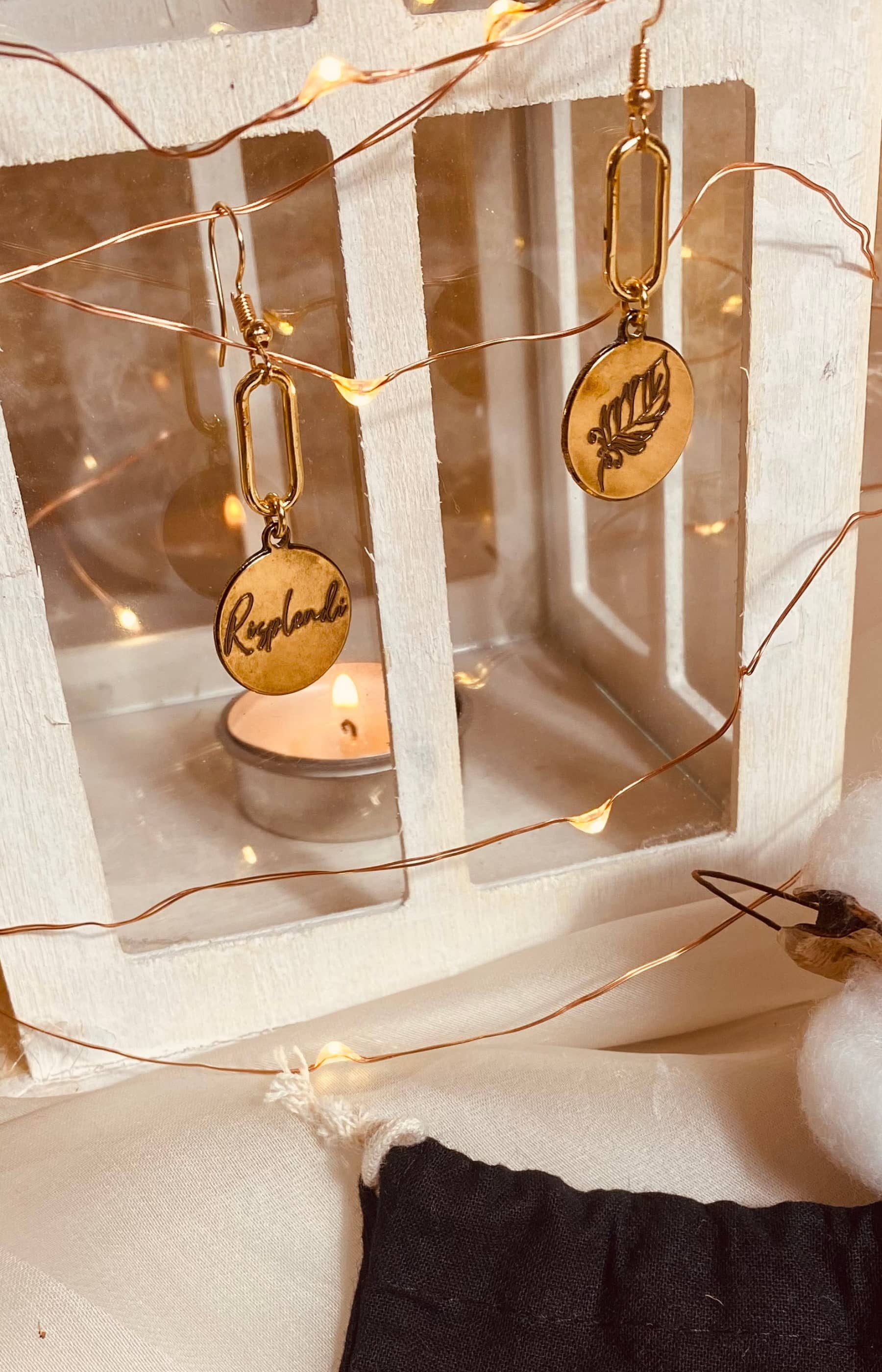shine gold chain earrings