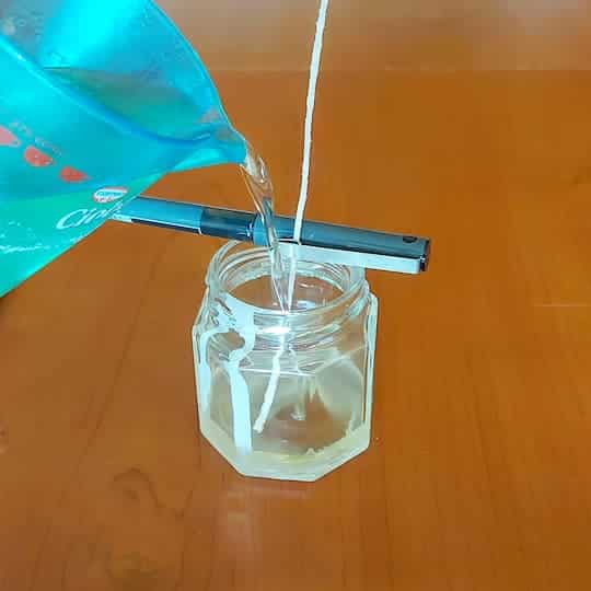 creare candela fai da te in vaso vetro