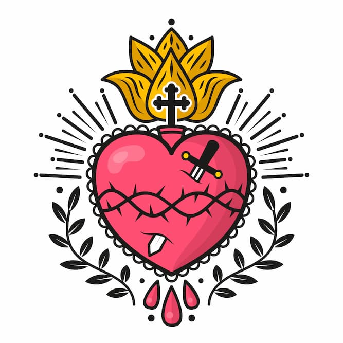 disegno cuore sacro