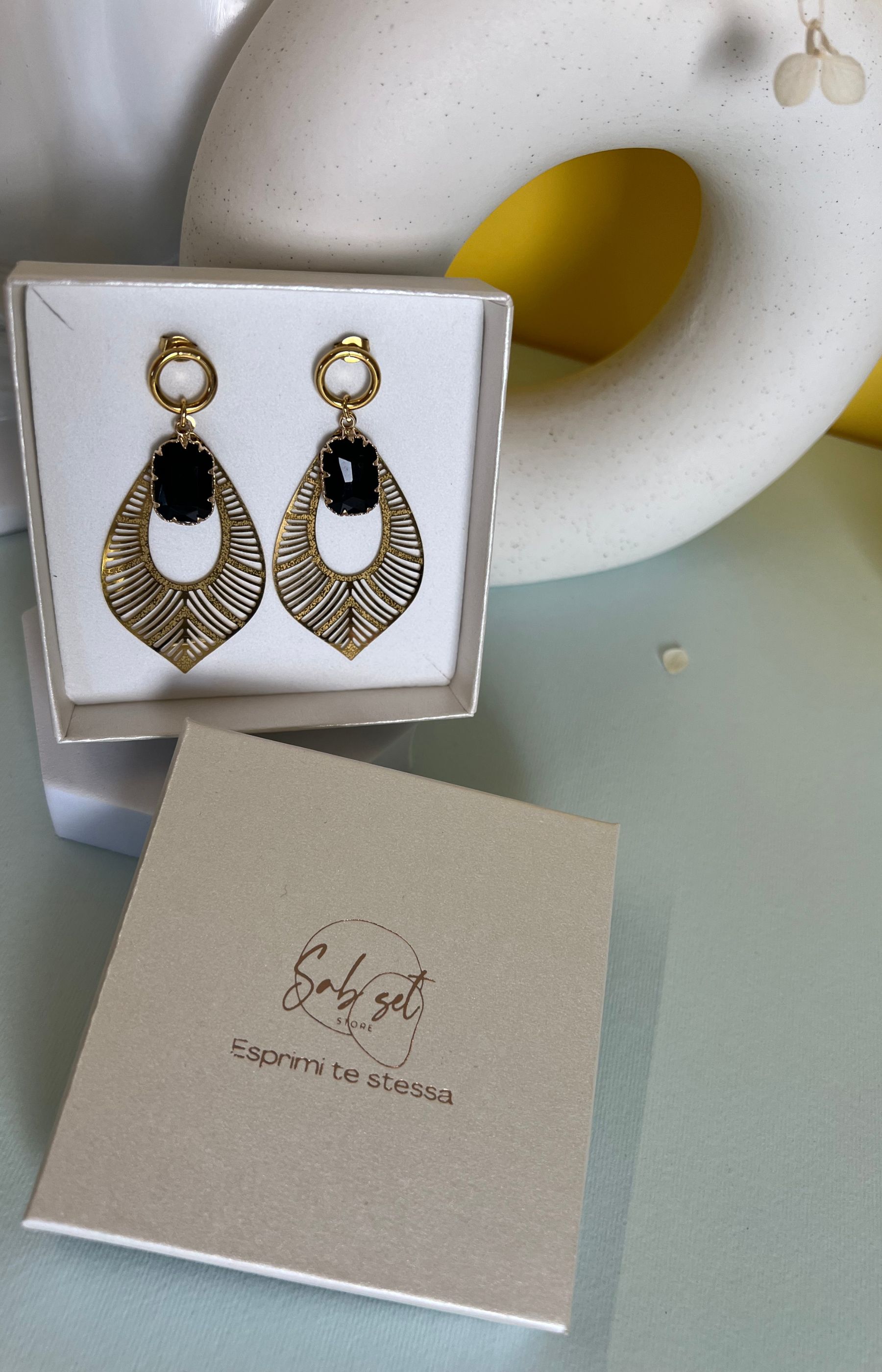 boho charm black perni in acciaio inossidabile